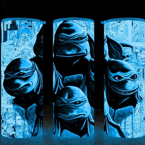 Glow in the Dark Teenage Mutant Ninja Turtle Movie Cup Mug Tumbler - Picture 1 of 4
